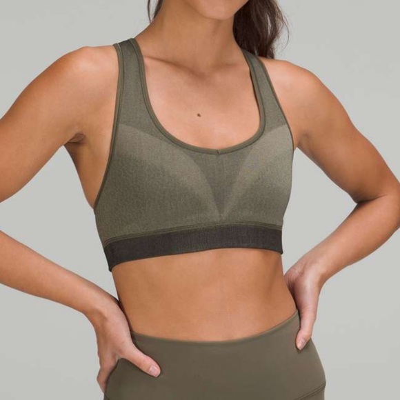lululemon athletica Other - Lululemon Seamless Racerback Train Bra Light Support Army Green Sz 8